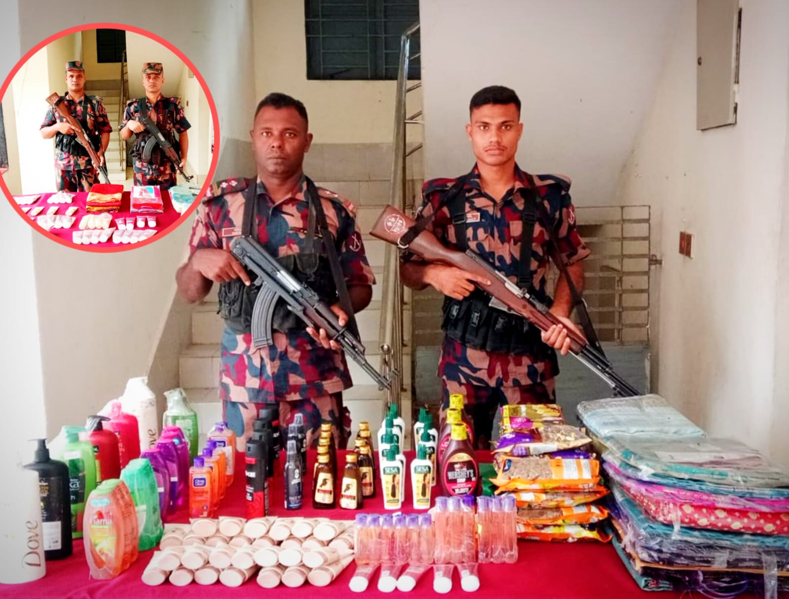 বেনাপোল সীমান্তে প্রায় ৫ লাখ টাকার ভারতীয় চোরাচালানি পণ্য জব্দ